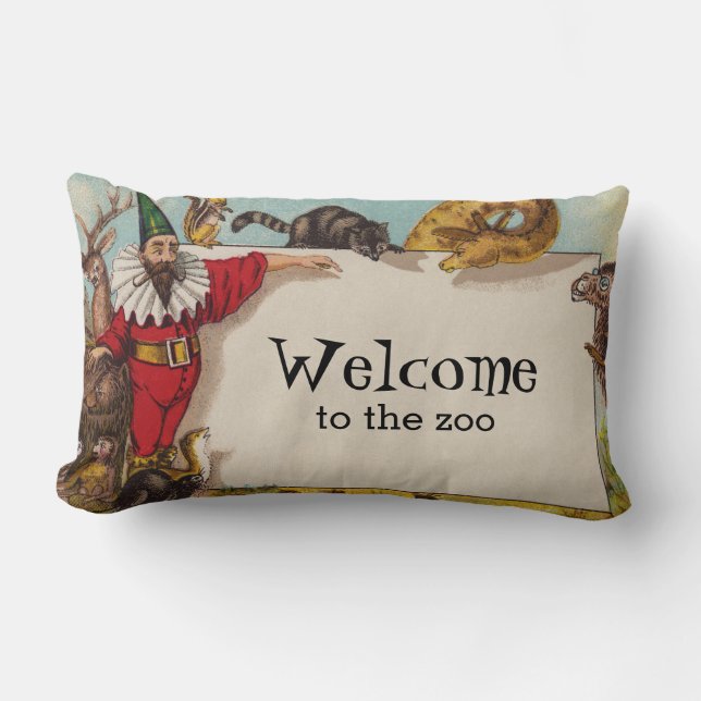 Almohada lumbar de Isidore el Elfo y sus Animales (Anverso)