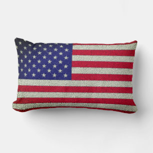 Almohada lumbar de la bandera de EE. UU. en mosaic