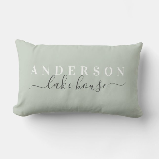 Almohada lumbar de la casa del lago familiar con a (Anverso)
