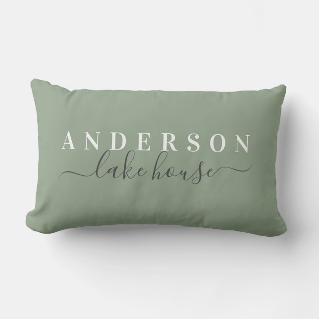 Almohada lumbar de la casa del lago familiar con a (Anverso)