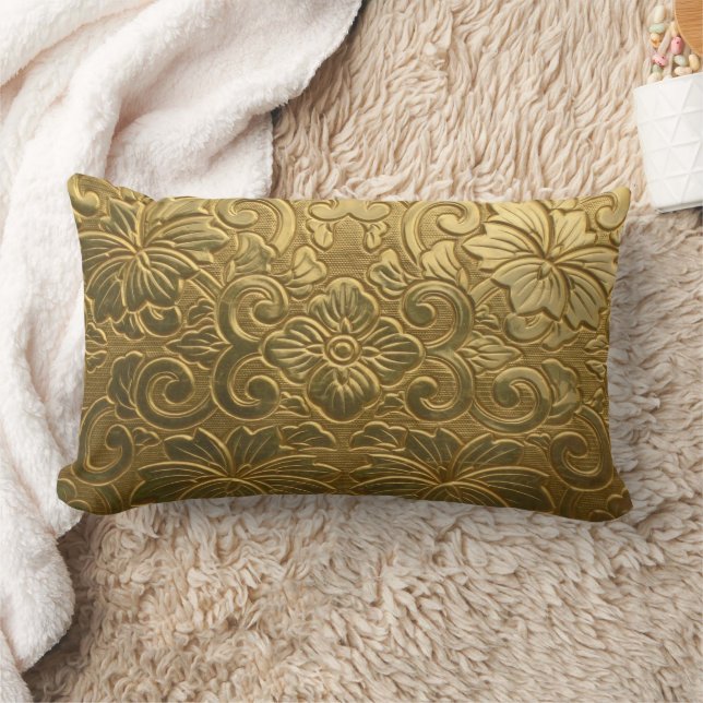 Almohada lumbar de la textura dorada (Manta)