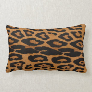 Almohada lumbar de leopardo, camello Safari y negr