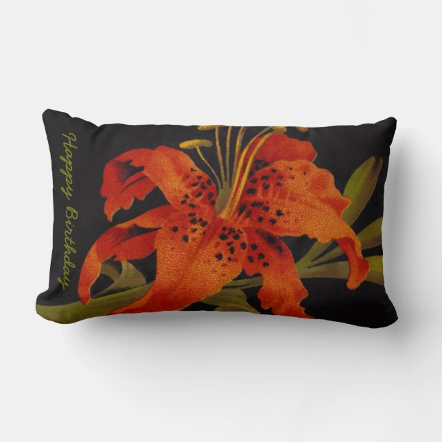 Almohada lumbar de lirio tigre (Anverso)