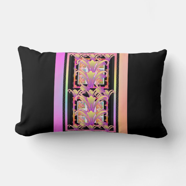 Almohada lumbar de Lirios Arcoíris (Anverso)