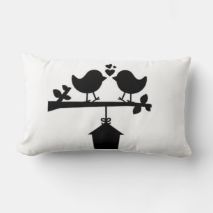 ALMOHADA LUMBAR DE LOVEBIRDS BESÁNDOSE PARA LOS LO