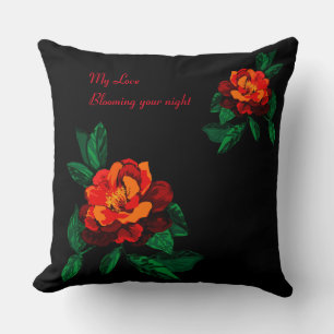 Almohada lumbar de noche floreciendo