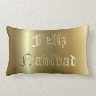 Almohada lumbar de oro del navidad español