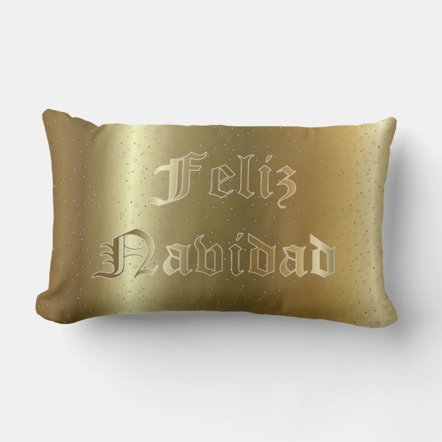 Almohada lumbar de oro del navidad español (Anverso)