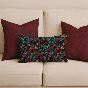 Almohada lumbar de oro rosa Art Nouveau