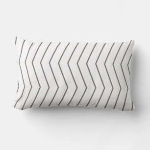 Almohada lumbar de patrón en zigzag blanco y negro