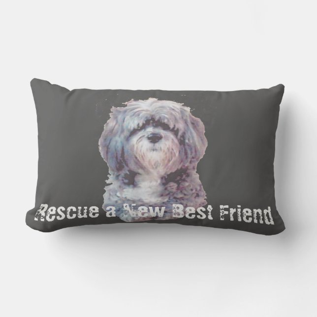 Almohada Lumbar de Perro Rescatado (Anverso)