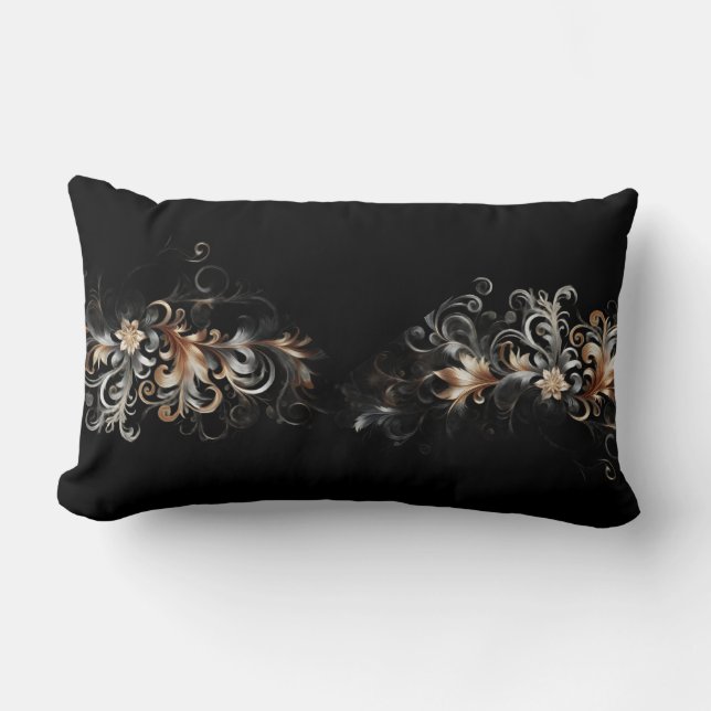 Almohada Lumbar de Plata y Oro de Encantadora Eleg (Anverso)
