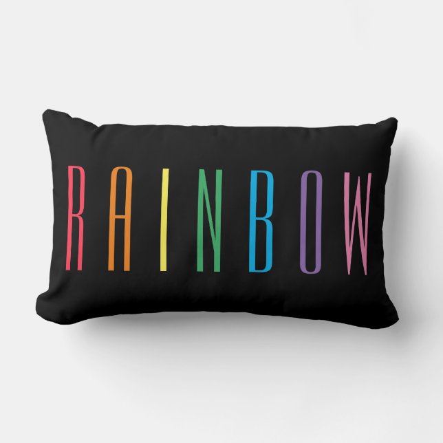 Almohada lumbar de RAINBOW / negra (Anverso)