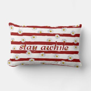 Almohada lumbar de rayas de margarita quédate un r