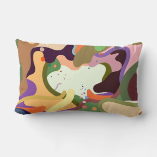 Almohada lumbar de salpicaduras de color abstracto