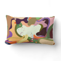 Almohada lumbar de salpicaduras de color abstracto