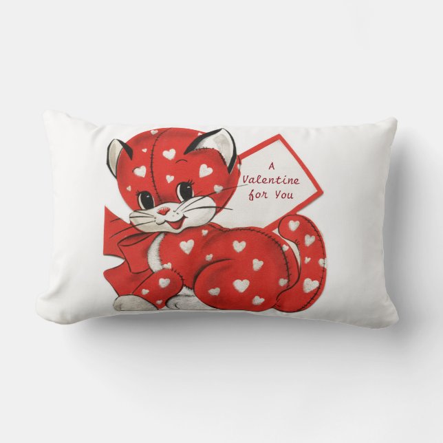 Almohada lumbar de San Valentín rojo (Anverso)