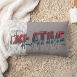 Almohada lumbar de tipografía 3D derretida creativ