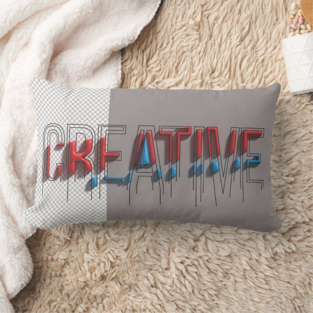 Almohada lumbar de tipografía 3D derretida creativ (Manta)