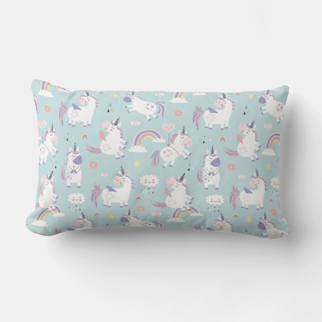 Almohada lumbar de Unicornios (Anverso)