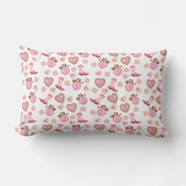 Almohada lumbar de vaquera disco de San Valentín (Anverso)