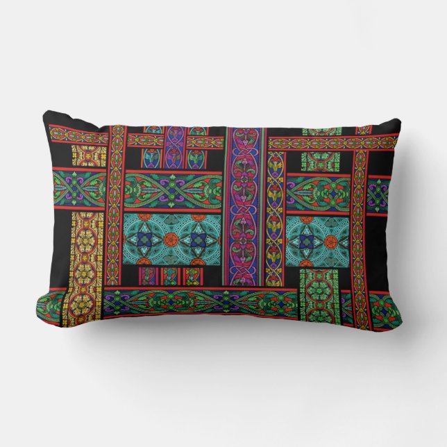 Almohada Lumbar de Vidrio Pintado Sol de Medianoch (Anverso)