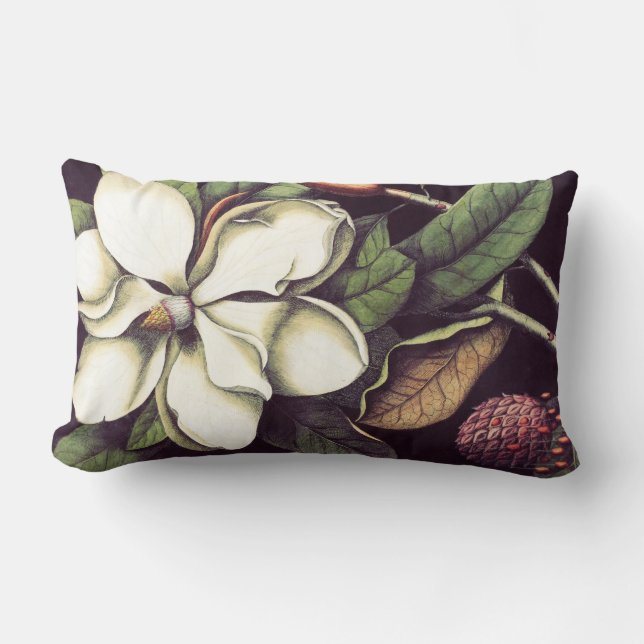 Almohada lumbar decorativa floral de la magnolia (Anverso)