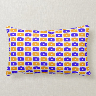 Almohada lumbar del amor de la cámara (azul y