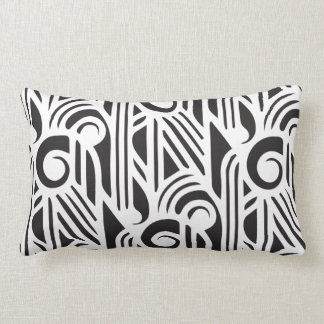 Almohada lumbar del art déco de la mordaza - negro