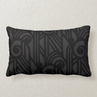 Almohada lumbar del art déco de la mordaza - negro