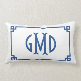 Almohada lumbar del borde de la llave griega monog