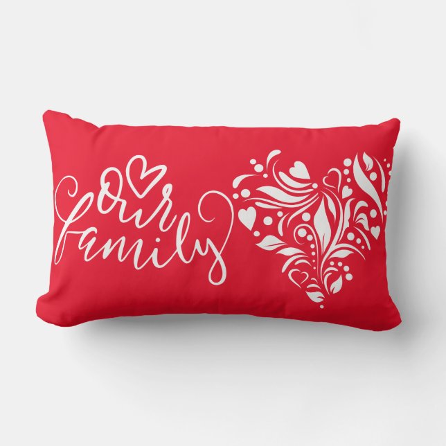 Almohada lumbar del corazón familiar (Anverso)