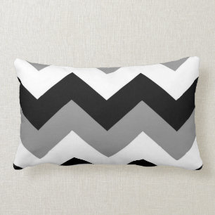 Almohada lumbar del galón del Grayscale blanco y