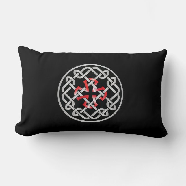 Almohada lumbar del metal rojo del nudo celta (Anverso)