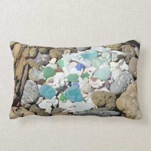 Almohada lumbar diseñador con conchas de playa