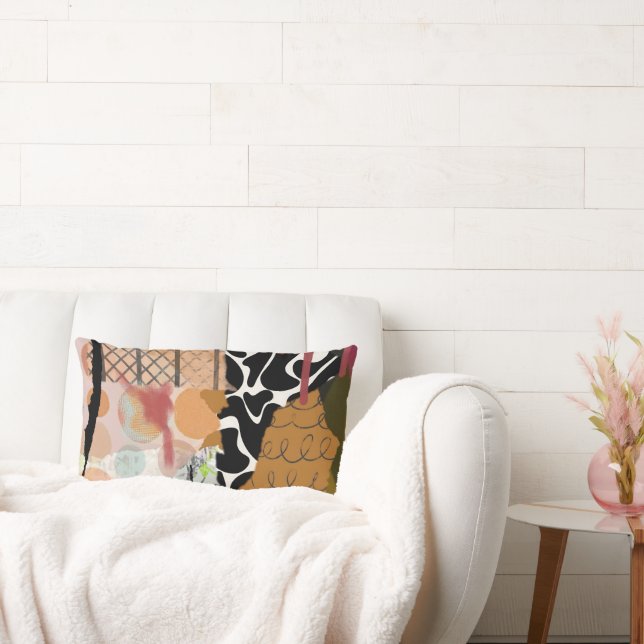 almohada lumbar, diseño abstracto de medios mixtos (Sofá)