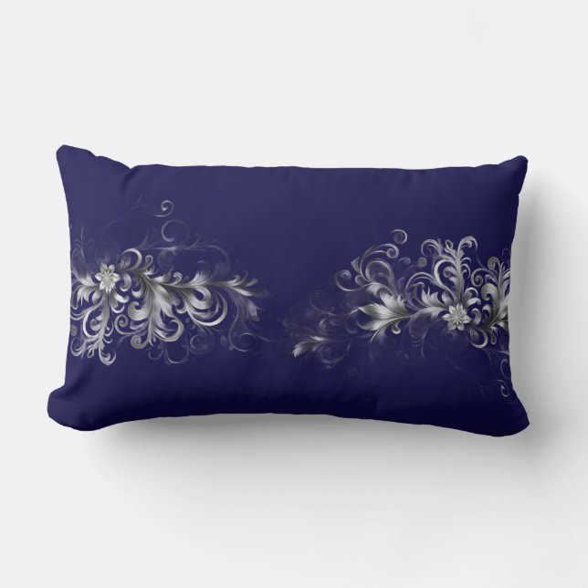 Almohada Lumbar Elegante Encantamiento Plateado y  (Anverso)