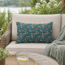 Almohada Lumbar Exterior con Patrón Floral Colorid