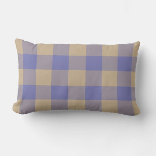 Almohada lumbar exterior moderna a cuadros azules
