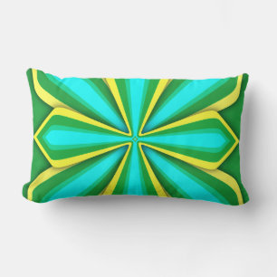 Almohada Lumbar, Flor Abstracta, Amarillo Verde