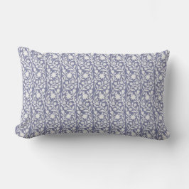 almohada lumbar floral azul inspirada en la impres