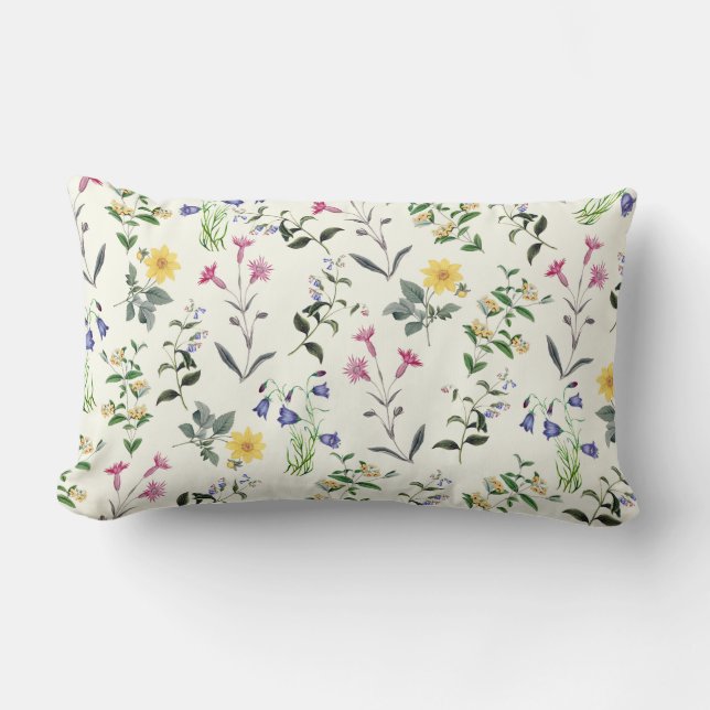Almohada lumbar floral botánica del Wildflower (Anverso)