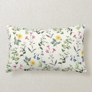 Almohada lumbar floral botánica del Wildflower