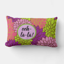 Almohada Lumbar Floral Negrita Ooh-la-la Rosa Gent