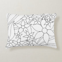 Almohada lumbar floral para libro de colorear DIY