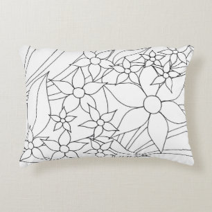 Almohada lumbar floral para libro de colorear DIY