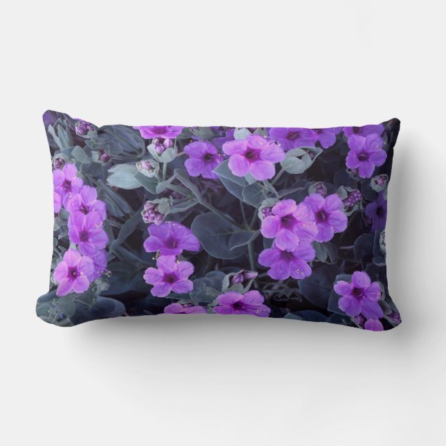 Almohada lumbar floral púrpura (Anverso)