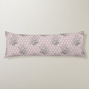 Almohada Lumbar Floral Vintage en Rosa Rubor