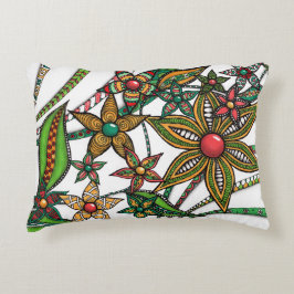 Almohada Lumbar Floral Zentangle Artística de Dobl