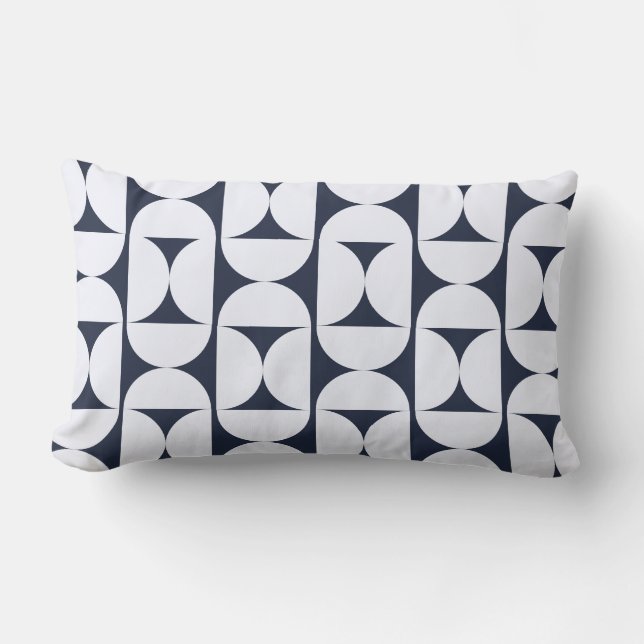 Almohada lumbar geométrica de la Marina moderna (Anverso)